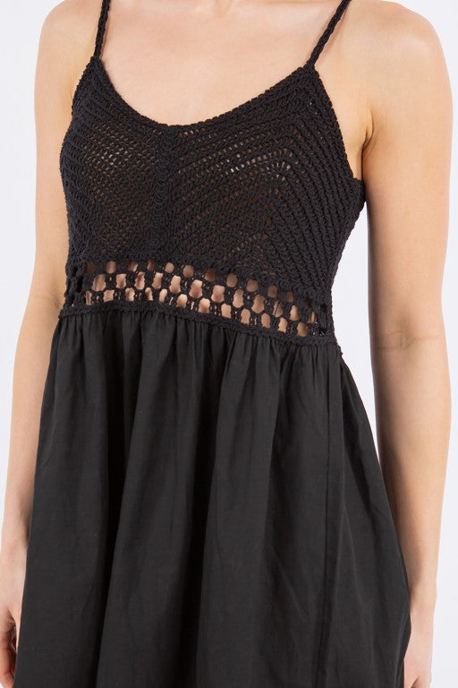 DREAMERS-KNIT BODICE DRESS