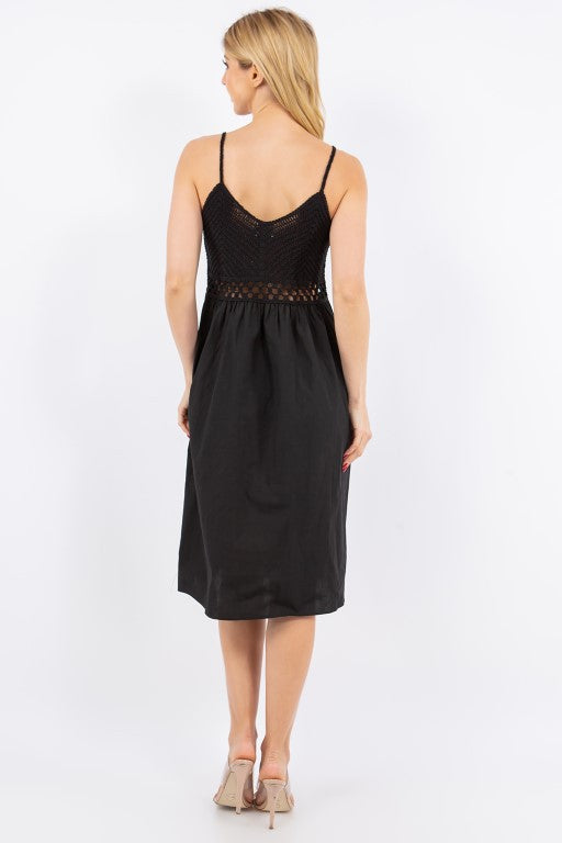 DREAMERS-KNIT BODICE DRESS