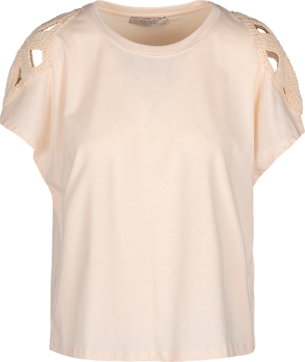 ASTRid-T SHIRT WITH KNIT DETAIL