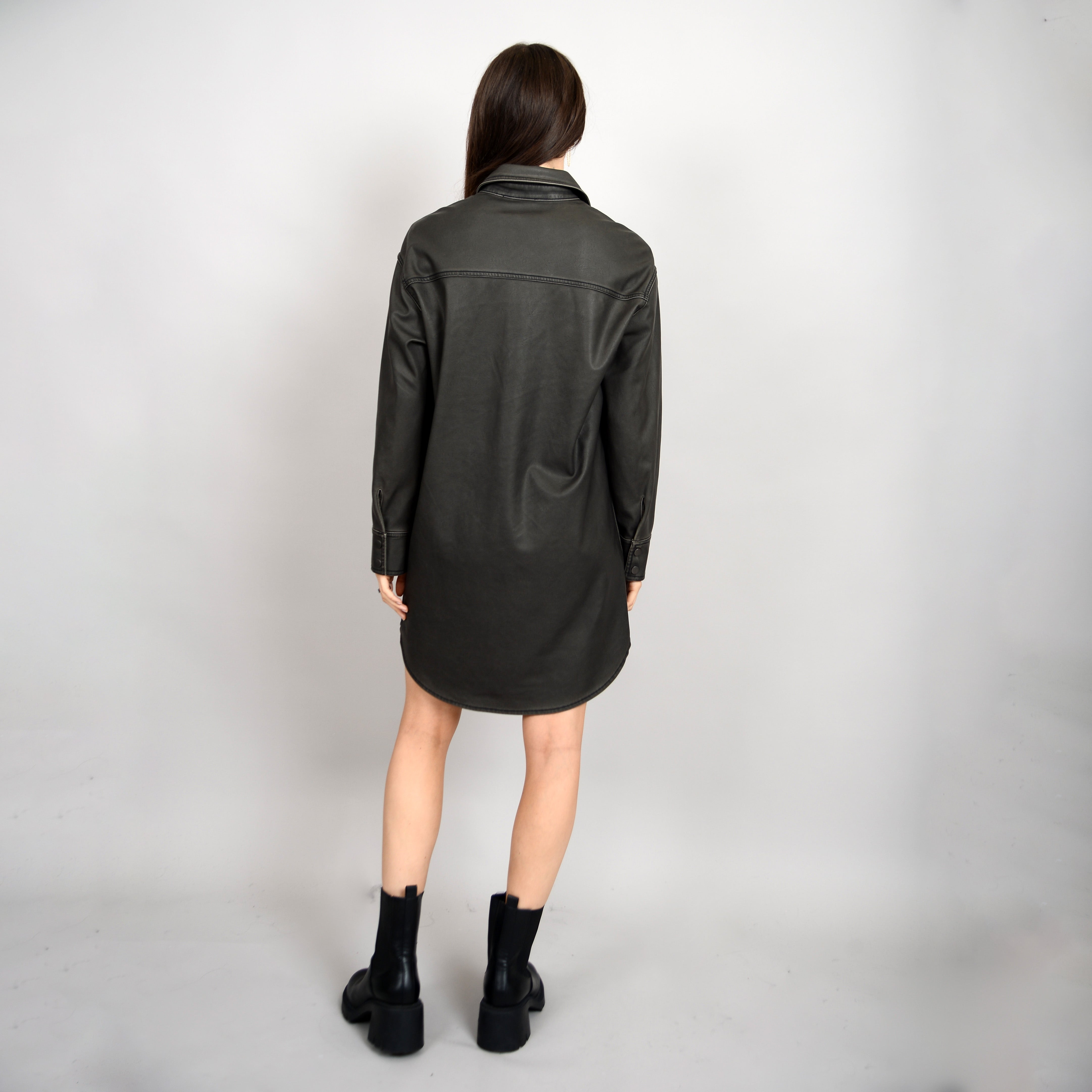 RD-"ALISKA" FAUX LTHR DRESS