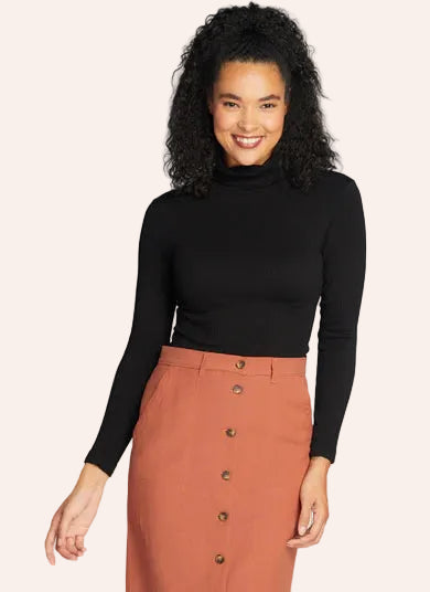 C'EST MOI-SEAMLESS RIB TURTLENECK