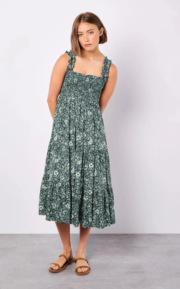 APRICOT-PRINT DRESS