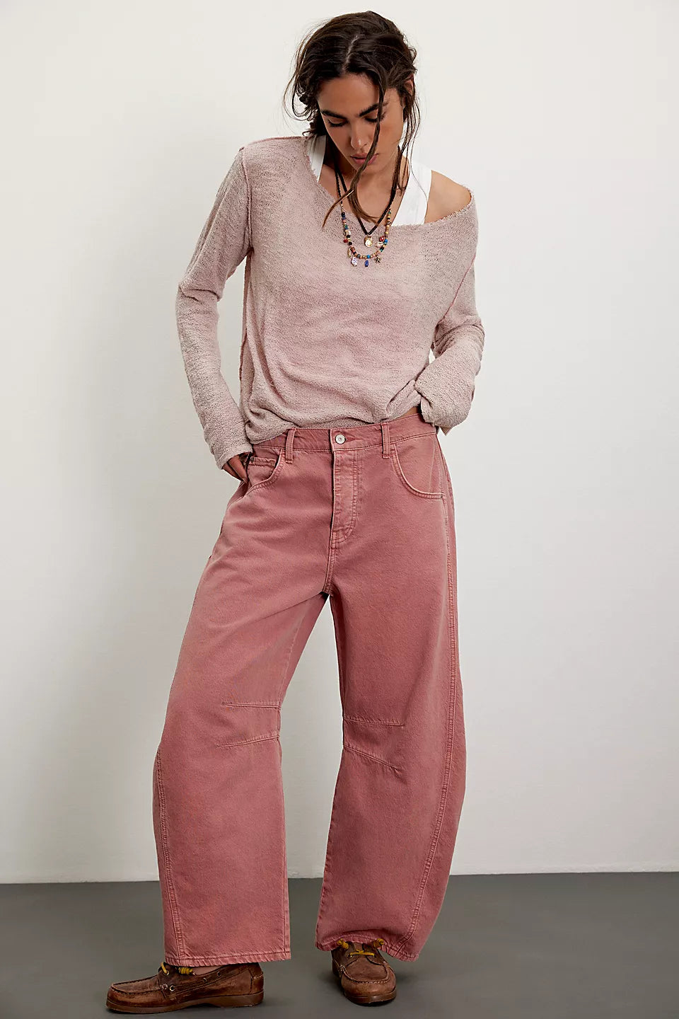FREE PEOPLE-"GOOD LUCK" BARREL PANT