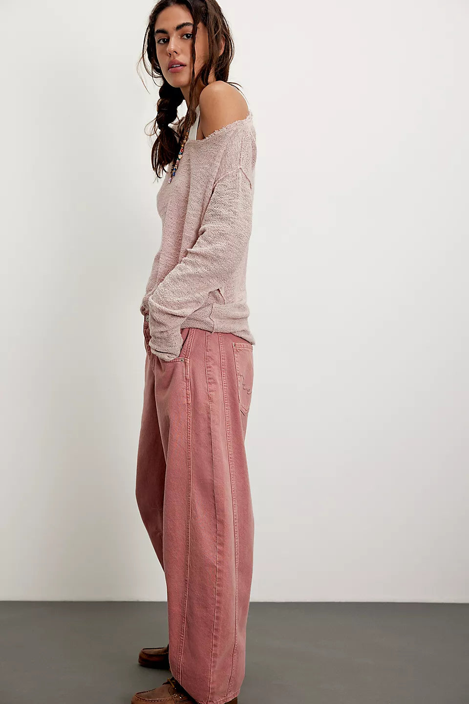 FREE PEOPLE-"GOOD LUCK" BARREL PANT
