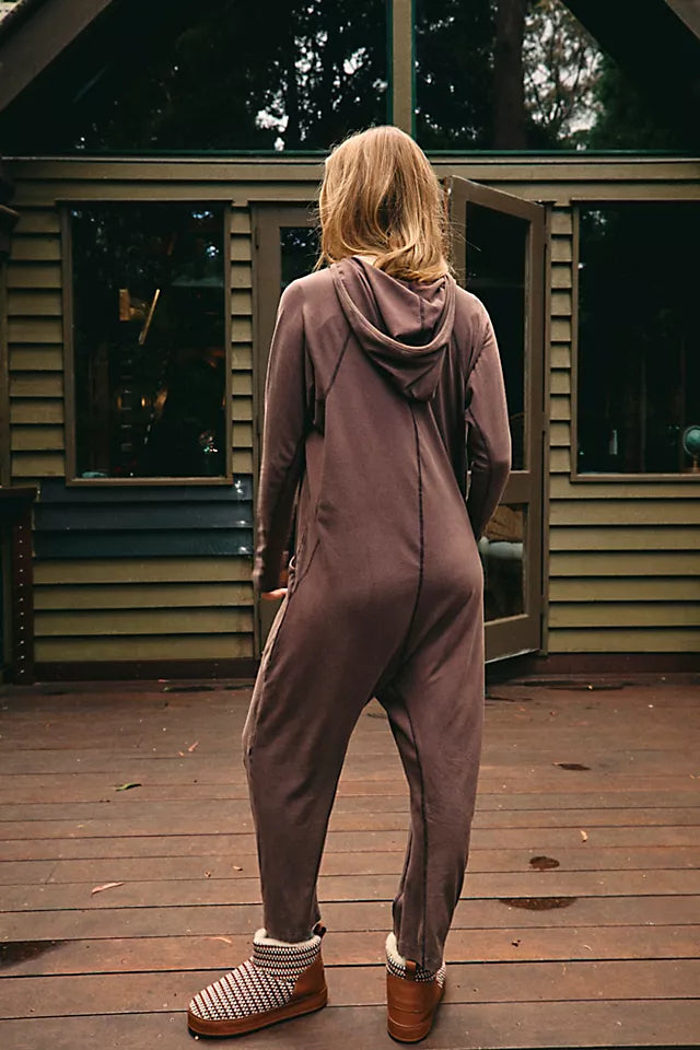 FREE PEOPLE-"HOT SHOT" LONG-SLEEVE ONESIE
