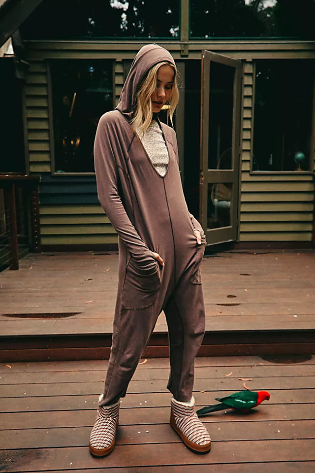 FREE PEOPLE-"HOT SHOT" LONG-SLEEVE ONESIE