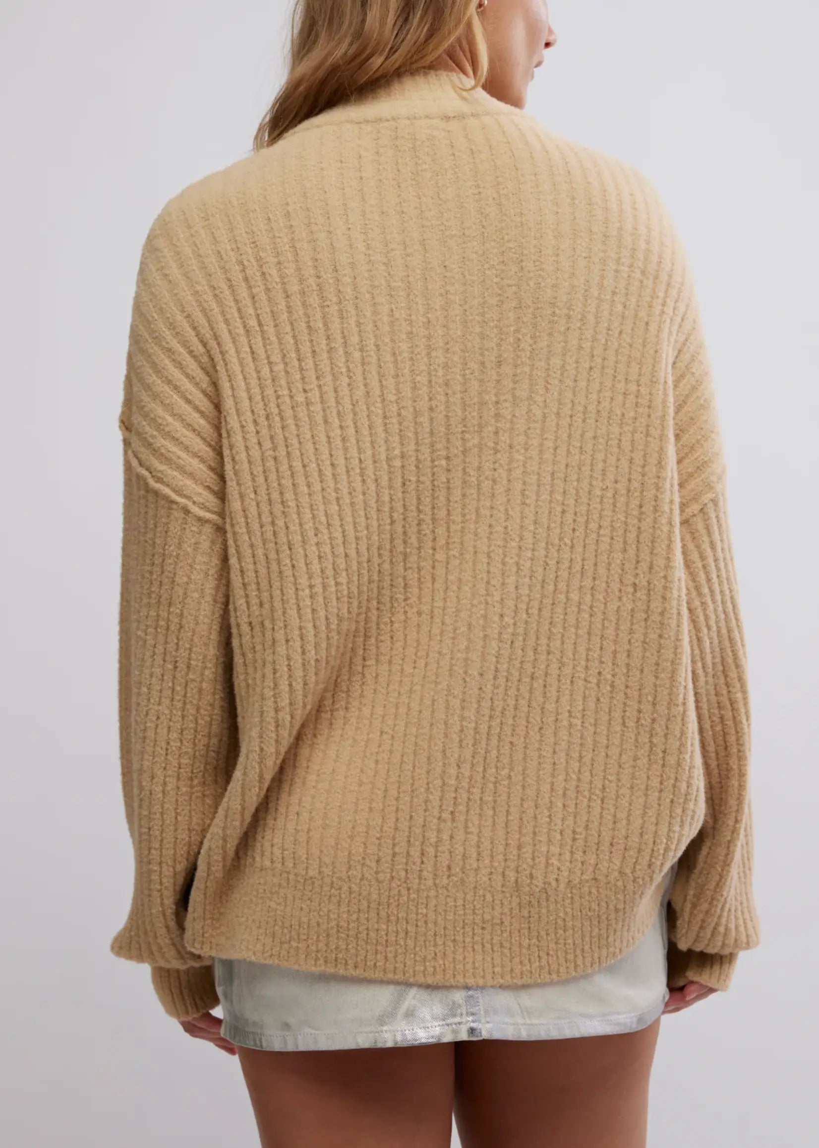 FREE PEOPLE-"COCOA"HENLEY SWTR