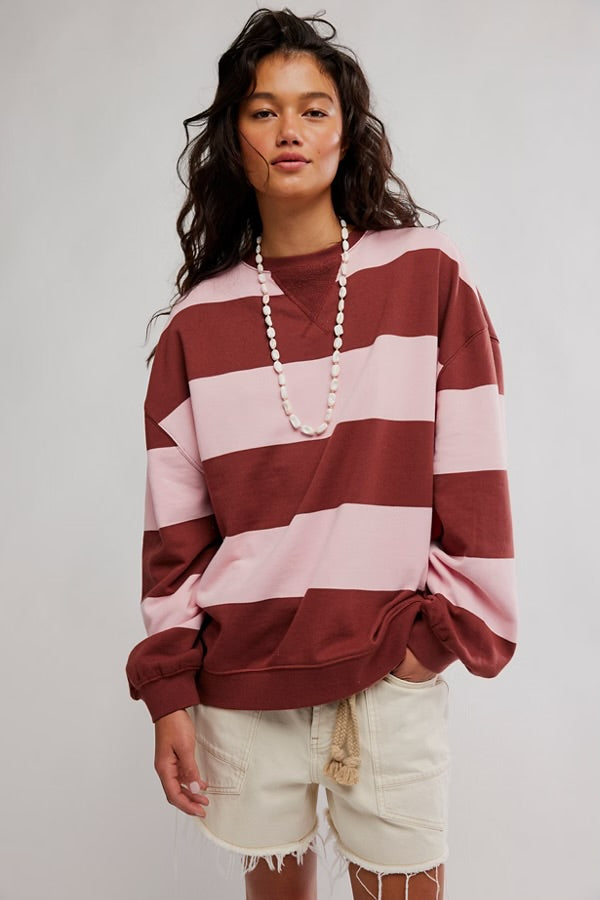 FREE PEOPLE "CLASSIC STRIPED" SWEATSHIRT