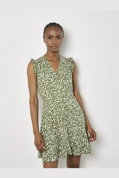 APRICOT-PRINT DRESS