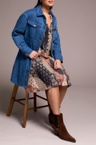 TRIBAL-LONG QUILTED JACKET