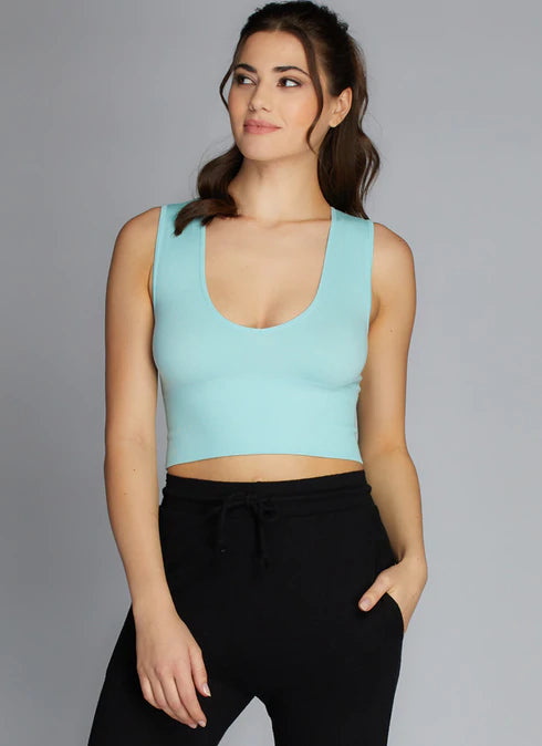 C'EST MOI DEEP V- NECK RIB TOP