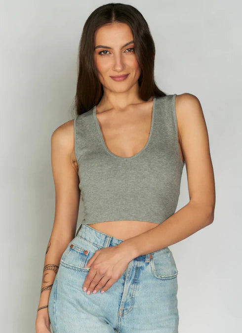 C'EST MOI DEEP V- NECK RIB TOP