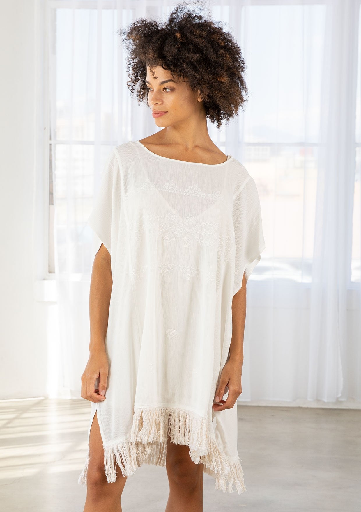 LOVESTITCH-CAFTAN W/FRINGE