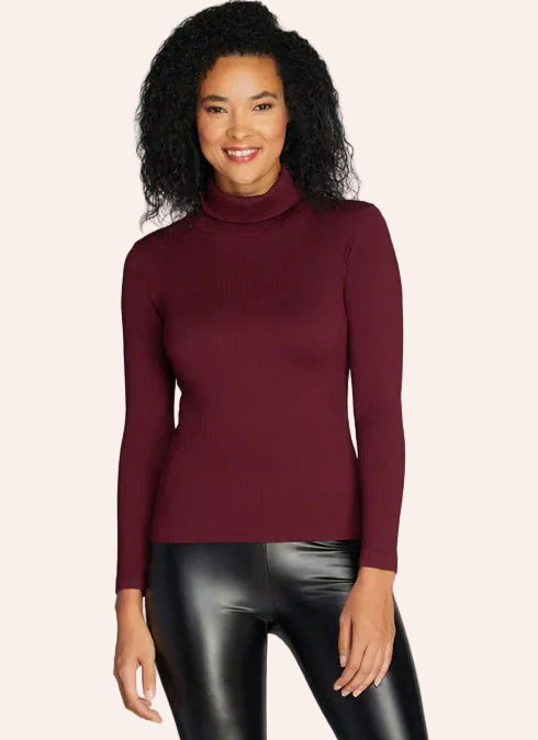 C'EST MOI-SEAMLESS RIB TURTLENECK