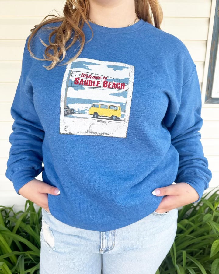 "SAUBLE BEACH POLAROID" CREW NECK SWEATSHIRT