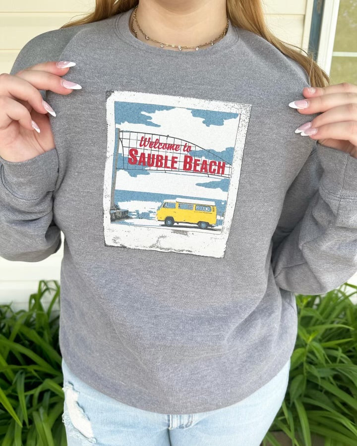 "SAUBLE BEACH POLAROID" CREW NECK SWEATSHIRT