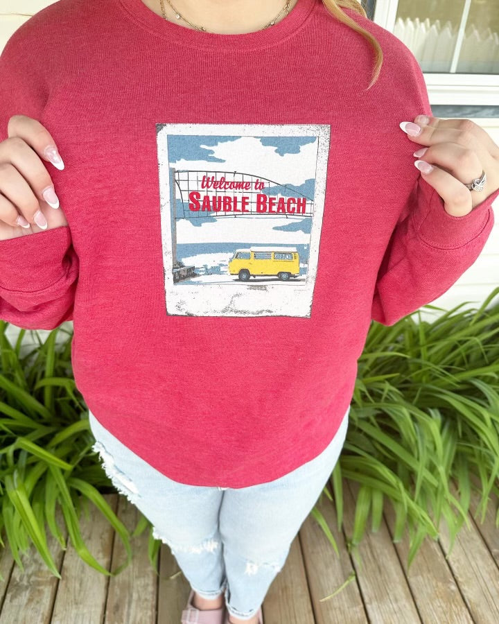 "SAUBLE BEACH POLAROID" CREW NECK SWEATSHIRT