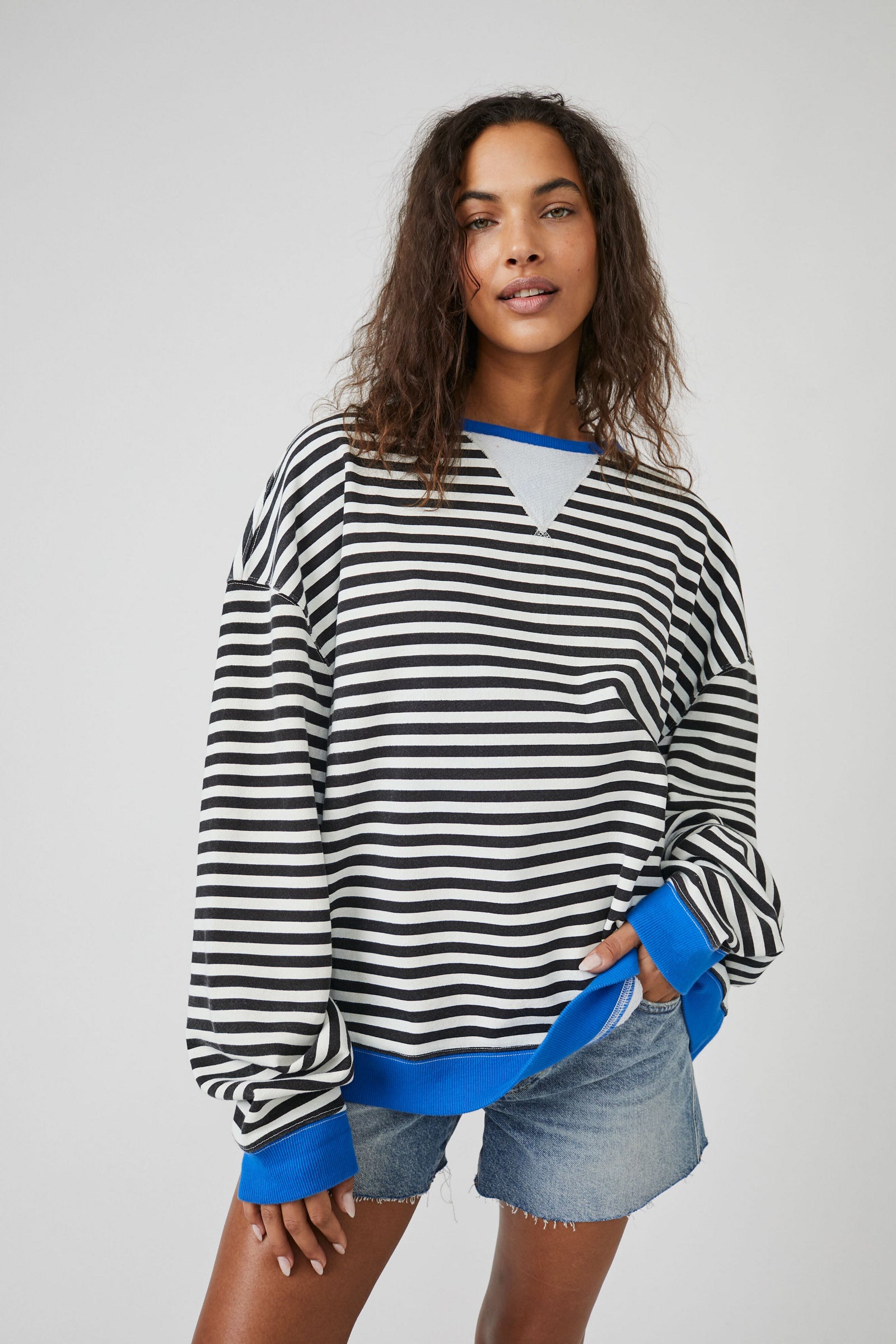 FREE PEOPLE-STRIPED TOP