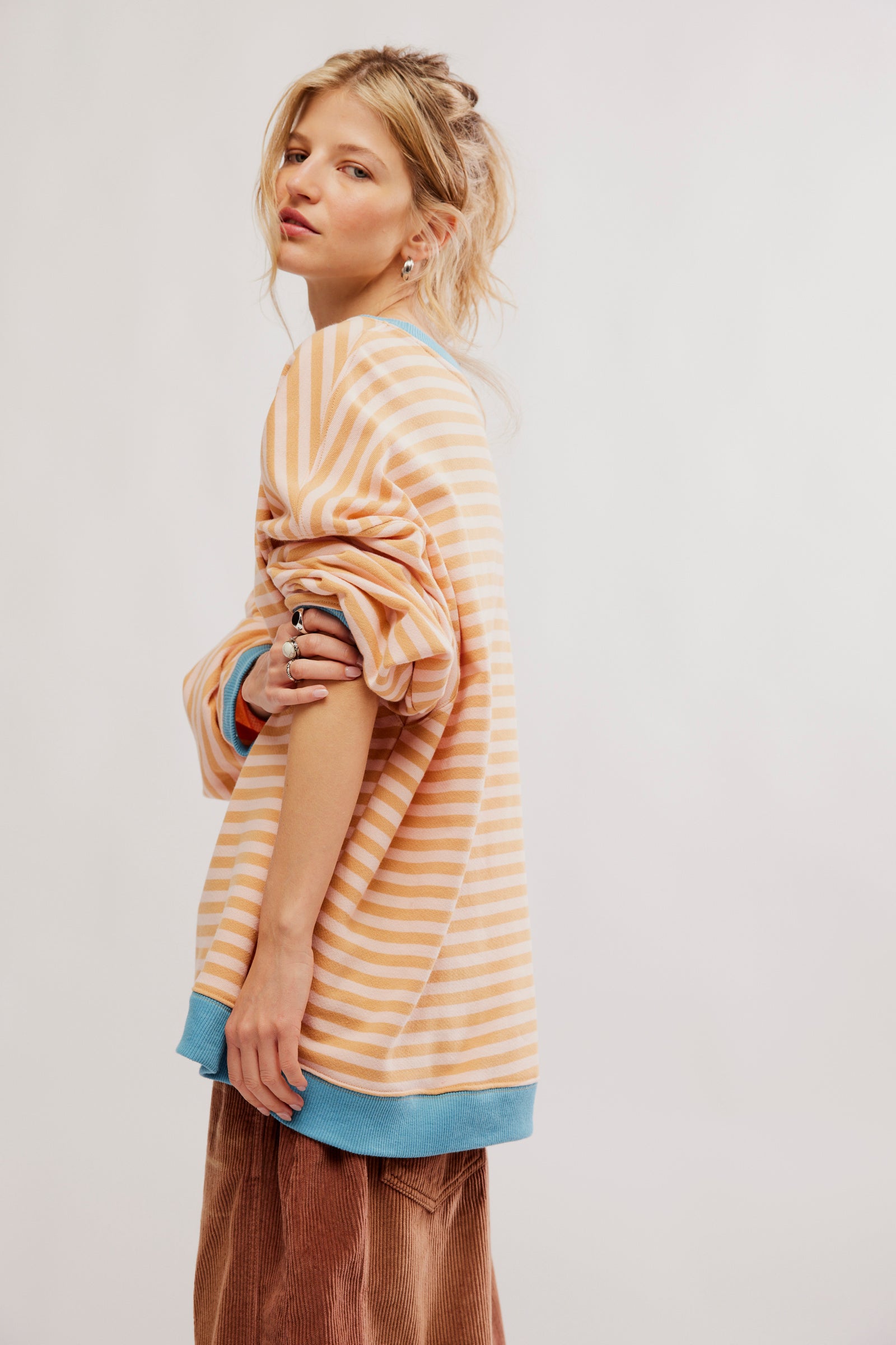 FREE PEOPLE-STRIPED TOP