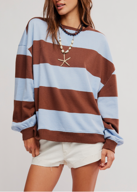 FREE PEOPLE "CLASSIC STRIPED" SWEATSHIRT