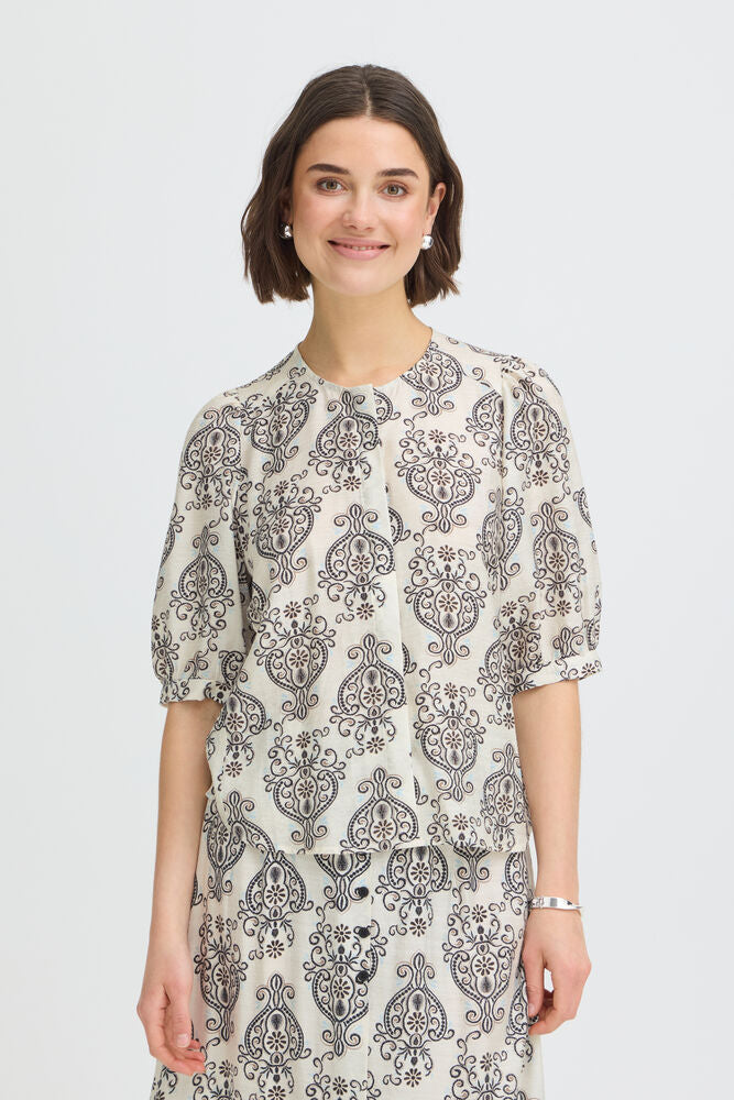 FRANSA-"ARIANA" PRINT BLOUSE