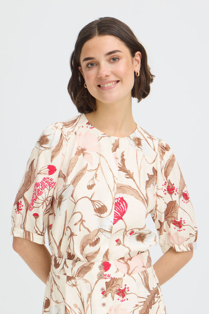 FRANSA-"ARIANA" PRINT BLOUSE