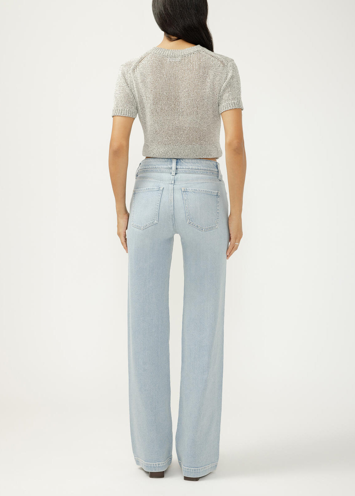 SILVER-"AVERY"TROUSER LEG JEAN