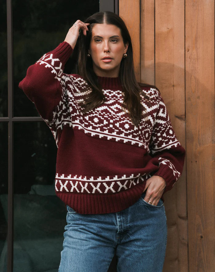 BRUNETTE-"FAIR ISLE" SWEATER