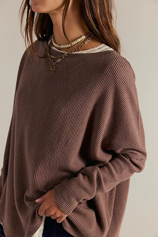 FREE PEOPLE-"LATTE BLUES" TEE