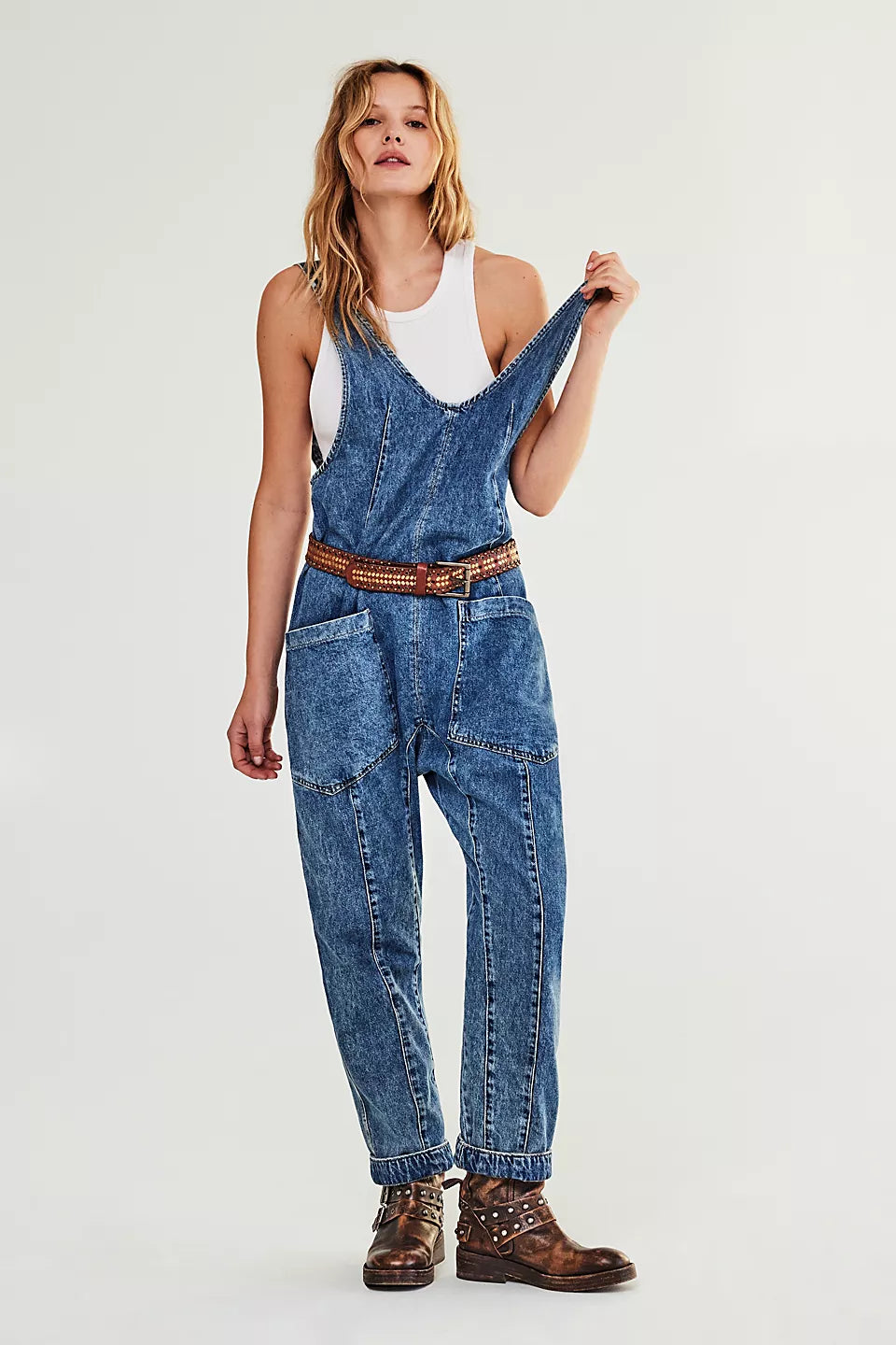 FREE PEOPLE-"HIGH ROLLER"JUMPSUIT