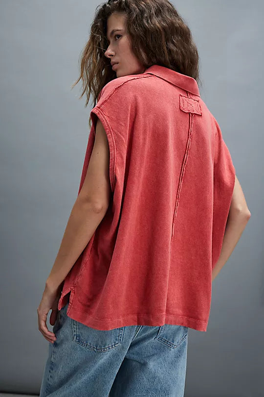 FREE PEOPLE-"KEEP ON" POLO
