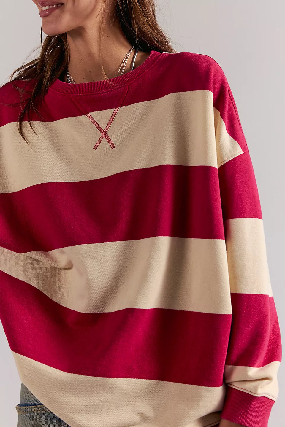 FREE PEOPLE "CLASSIC STRIPED" SWEATSHIRT