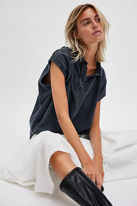 FREE PEOPLE-"KEEP ON" POLO