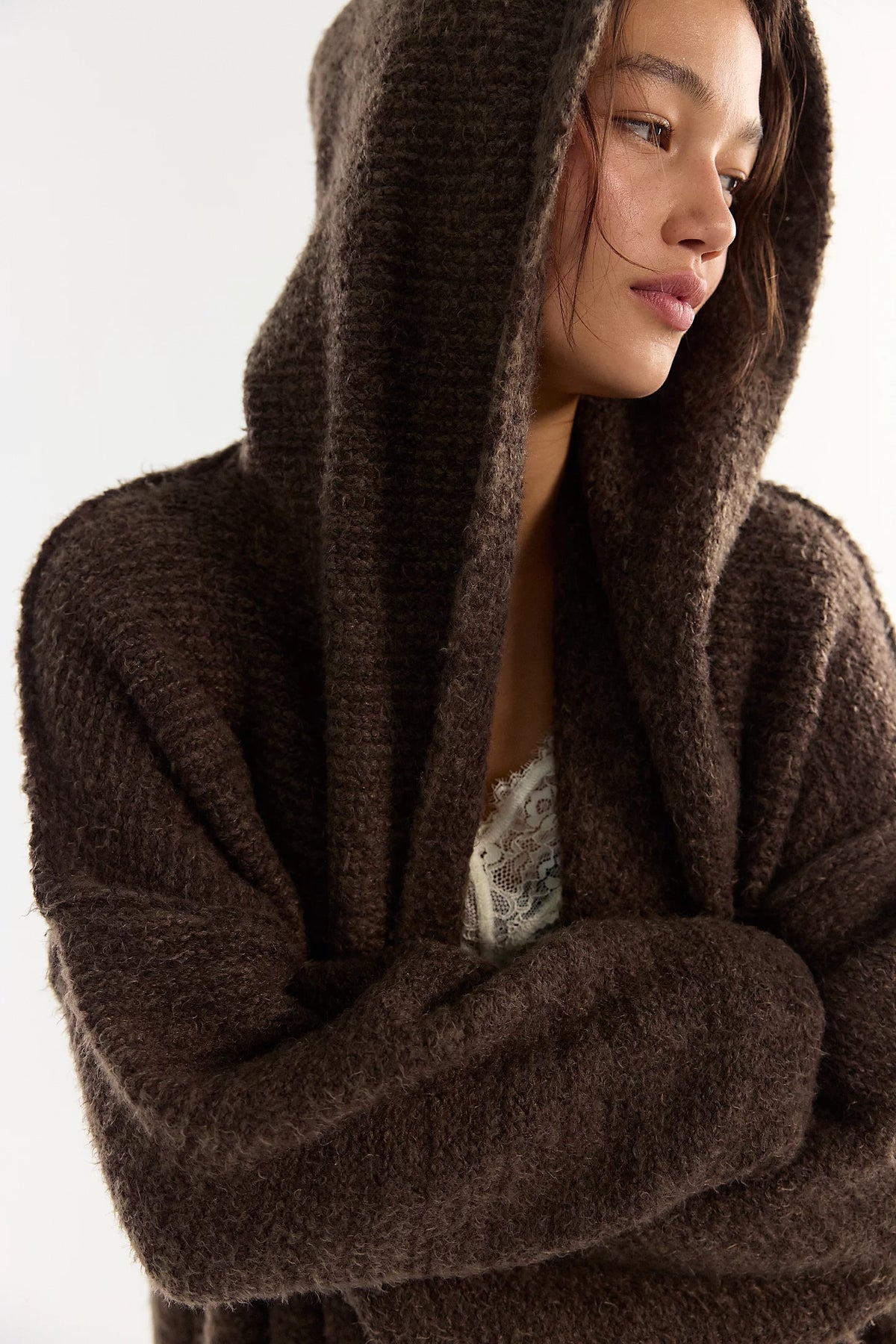 FREE PEOPLE-"THISTLE" HOODED CARDIGAN