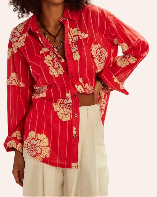 "FREE PEOPLE"- HIDDEN FLOWERS SHIRT