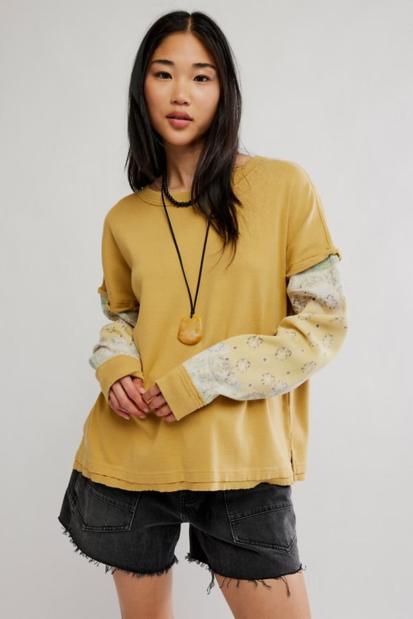 FREE PEOPLE-"WILD AND FREE" LONGSLEEVE TEE