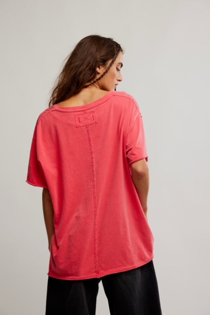 FREE PEOPLE-"NINA" V-NECK TEE