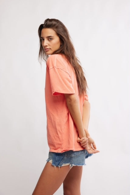 FREE PEOPLE-"NINA" V-NECK TEE