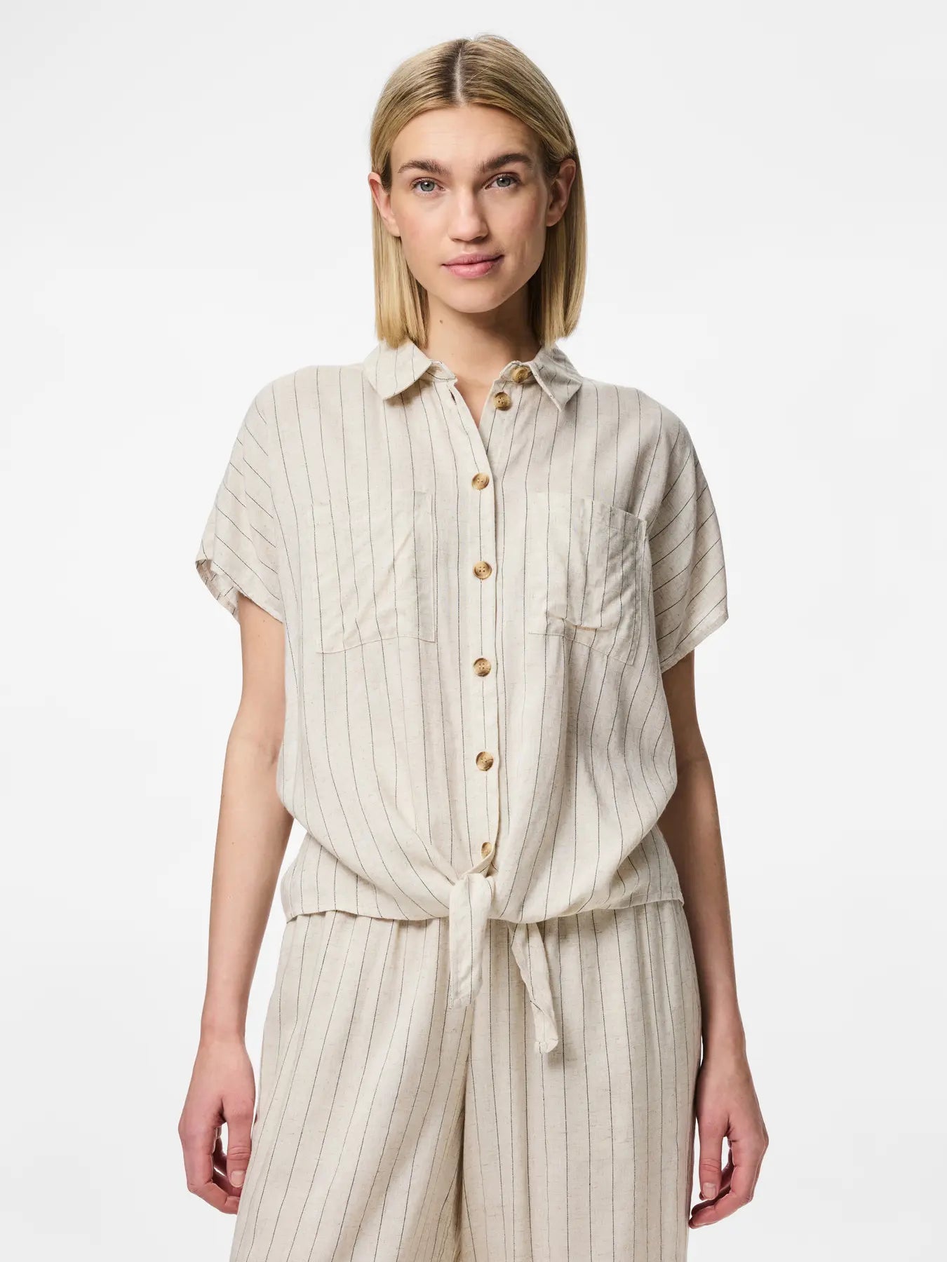 PIECES-"PIA" TIE SHIRT