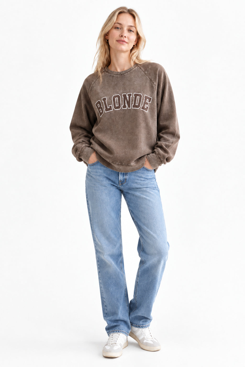 BRUNETTE THE LABEL-BLONDE CREWNECK