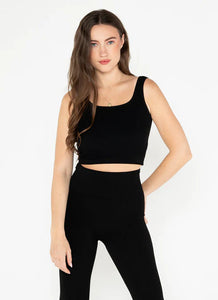 C'EST MOI SQUARE NECK CROPPED TANK